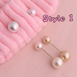Sweater Clips for Cardigans - Classic Pearl Pin Button, Pearl Buttons Doer-Upper, Buttons for Knitwear , Knitwear Classic Pearl Pin Button