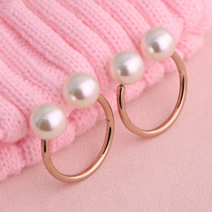 Pearl Pin Brooch - Knitwear Dual Pearl Round Pin Button, Shawl Pin, An Alternative To Buttons For Your Knits, Pin Accessories