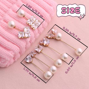 Knitwear Sparkle Pearl Gem Pin Button - Pearl Pin Brooch, Shawl Pin, Scarf Pin, Alternative To Buttons For Knitwear