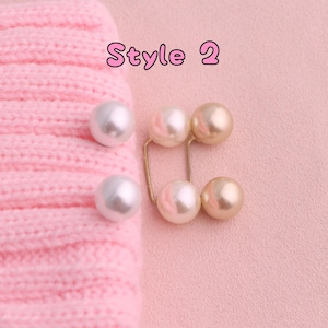 Pearl Sweater Clips: Elegant Cardigan Pins - Knitwear Accessory