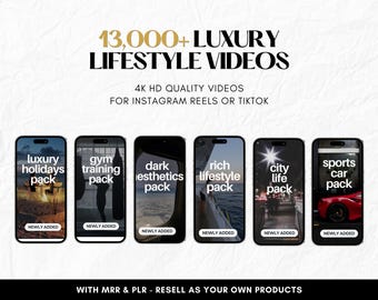 13,000+ Viral Luxuriöse Lifestyle Videos Reels, Autos, Yacht, Flugzeug, Millionär - TikTok, Instagram, YouTube Shorts - Instant Download