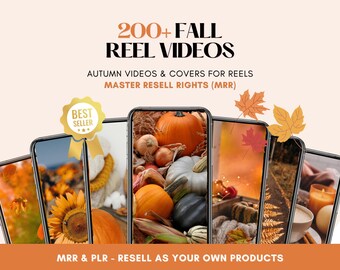 Fall Aesthetic MRR PLR Faceless Reels, Cozy Autumn Videos, Faceless Digital Marketing, Master Resell Rights Thanksgiving Reels, PLR Bundle