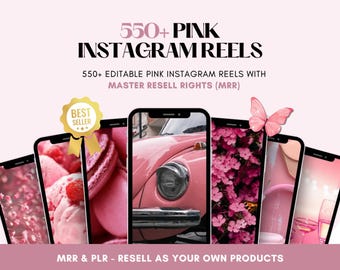 Pink Aesthetic Faceless Reels, Instragram Post, Social Media Videos, Faceless Digital marketing, With PLR & MRR Master Resell Rights, Canva