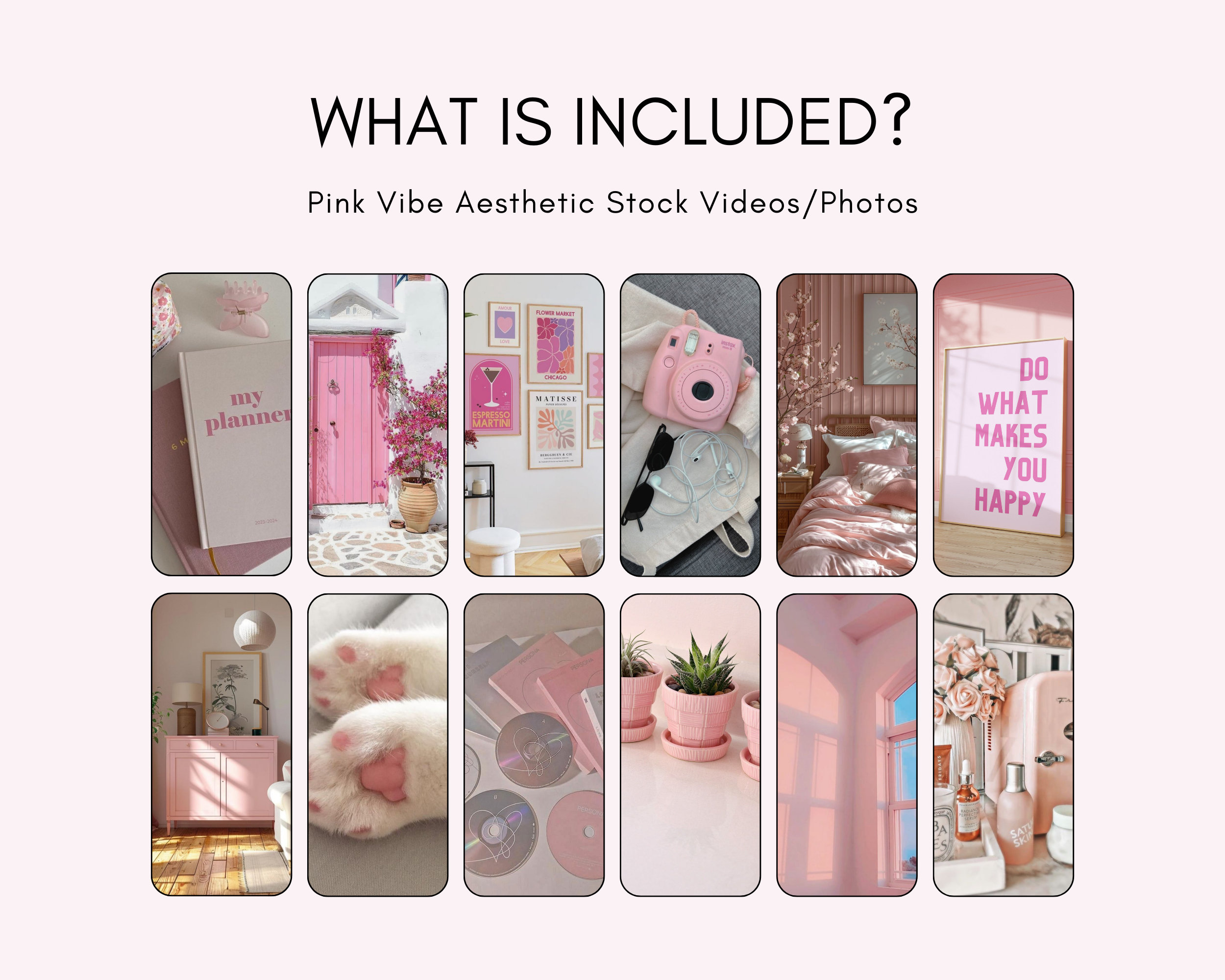 Pink Aesthetic Faceless Reels, Faceless Digital Marketing, Pink Stock