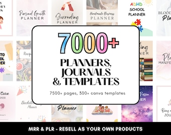 7500+ Pages PLR Canva Template Bundle, 200 Canva PLR Templates, Planners, Journals, Trackers, Printable, Master Resell Rights, PLR Products