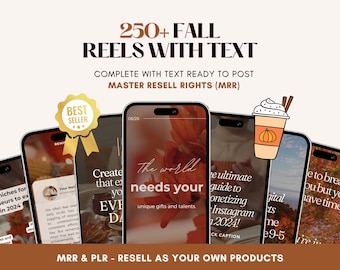 Fall Aesthetic MRR PLR Faceless Reels, Cozy Autumn Videos, Faceless Digital Marketing, Master Resell Rights Thanksgiving Reels
