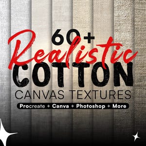 Paquete de papel digital con textura de lienzo de algodón superpuesto para Procrear Photoshop Kit de pintura de fondo con patrón sin costuras realista para artistas