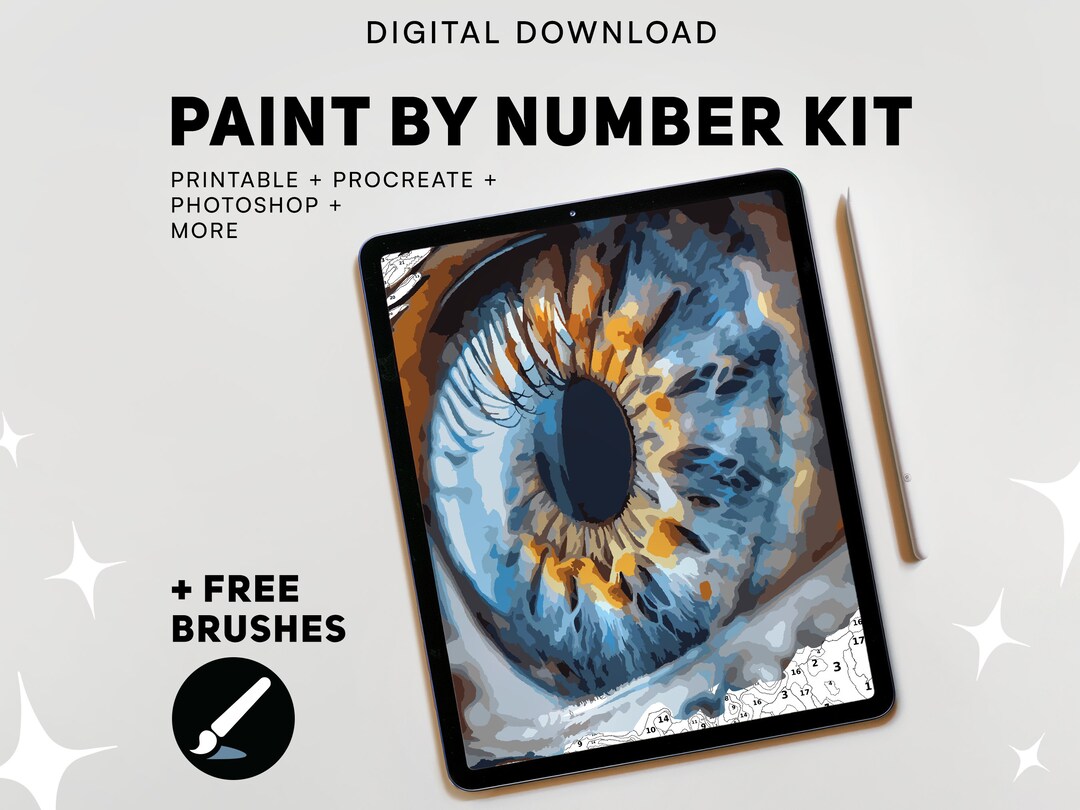 Paint by Number Kit Digital Download Printable Procreate