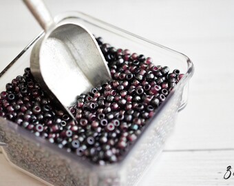 Little Blackberry - 6/0 TOHO Grey, Magenta Lined, Amethyst Seed Bead Mix - 15 Grams