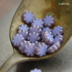 10 Daisy Chains Semi-Opaque Purple Thistle, Metallic Bronze Finish, Premium Czech Glass, Cactus Flower Beads 9mm image 4