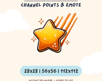 Shooting Star Twitch Emote | Cute Starry Stream Graphics, Channel Points & Sub Badges for Streamers