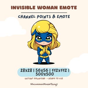 Emote de Mujer Invisible: Superhéroe Kawaii (Descarga digital)