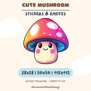 Emote de Cogumelo Aconchegante para Twitch, Discord e Kick | Ícone Fofo de Cottagecore e Tema de Floresta | Fungos Kawaii para VTuber | Streamers
