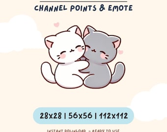 Hugs Kitty Emote: Kawaii Anime Cat for Twitch & Discord (Instant Download)