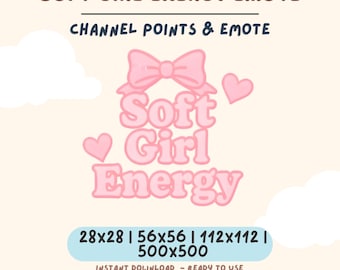 Emote de texto Soft Girl Energy / Girly Pink Bow Coquette, Twitch Discord Kick