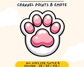 White Cat Paw Twitch Emote | Kawaii Toe Beans Discord Sticker (Digital Download)