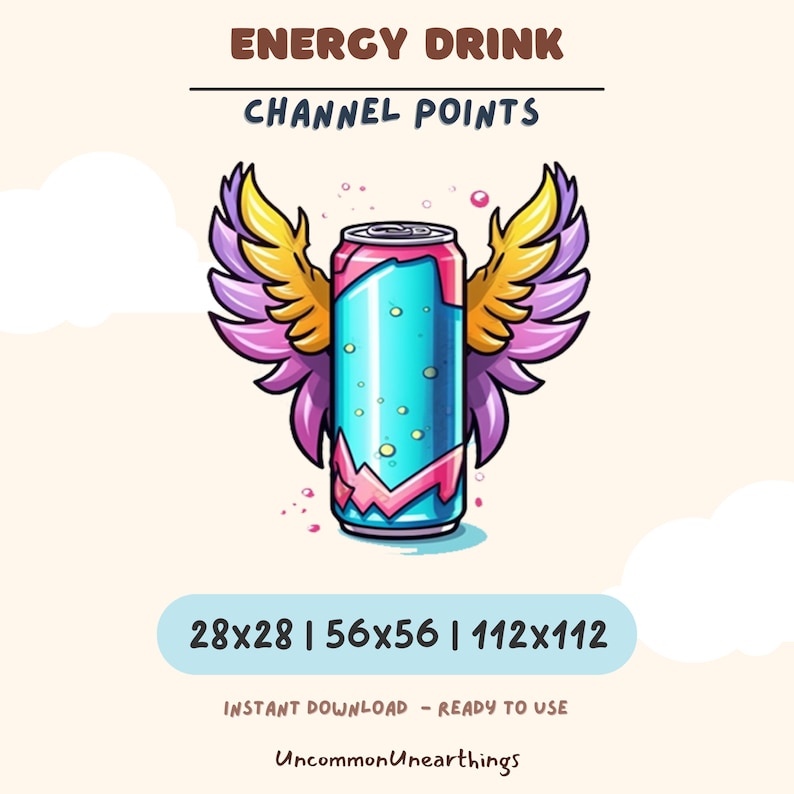 Cartoon style green energy drink can with a yellow lightning bolt symbol, pixel art style, dark background.