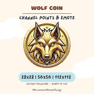 Wolf Coin Twitch Sub Badges & Channel Points Icon for Streamers and Discord Emotes