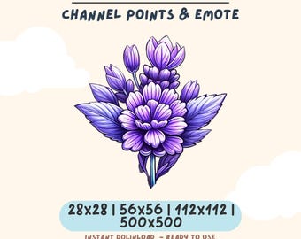 Lavendel Blumen Emote | Kawaii Twitch und Discord Icon (Digitaler Download)