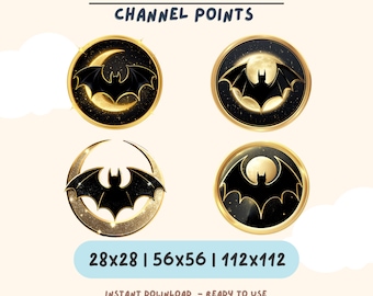 Bat Channel Point Icons | Twitch Channel Points, Sub Badges, Dark Aesthetic