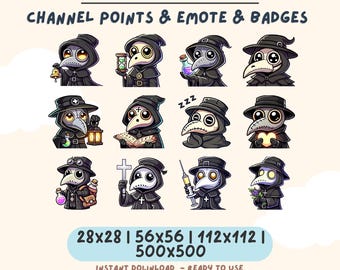 Plague Doctor Emote Set | Spooky Twitch & Discord Emotes (Digital Download)