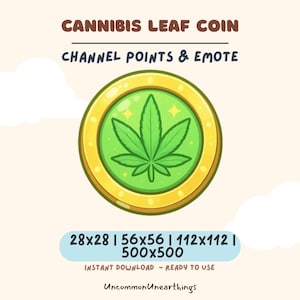 Cannabisbladmynt-emote | Kanalpunktsikon för Twitch, Discord, Kick