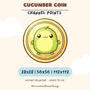 Adorable Kawaii Cucumber Coin Emotes for Twitch Streamers