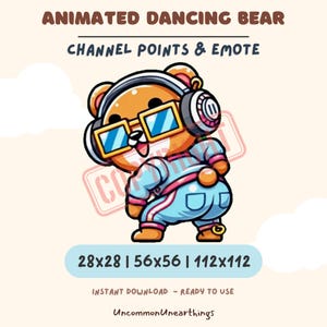 Animated Dancing | Twerk  Bear Emote – Fun Twitch, Discord & YouTube Emote for Channel Points | Alerts