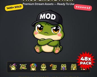 Frog Emotes x48 | Cute Chibi Pack, Twitch Discord Kick