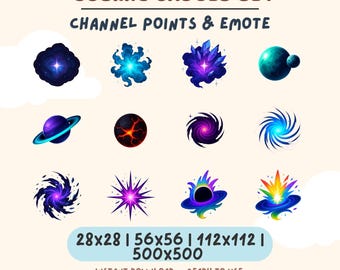 Cosmic Evolution Twitch Sub Badges | Sci-Fi Nebula Icons (Digital Download)