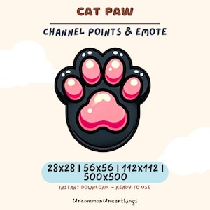 Emblemas Kawaii Cat Paw Twitch: Emblemas de Inscrição de Streamer de Anime Pastel