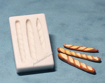 Miniature Clay Mold Push Mold for Dollhouse Miniature French Baguette Bread