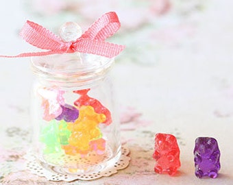 Dollhouse Miniature Food - Gummy Bears in Candy Jar