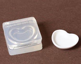 Miniature Plate Mold - Heart Shape Dish Mold