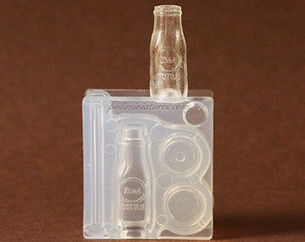 Dollhouse Miniature Milk Bottle With Lid And Straw Silicone Mold