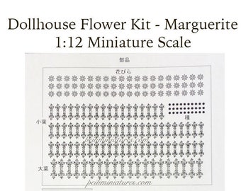 Dollhouse Flower Kit - Miniature Marguerite Flower Plant Paper Kit