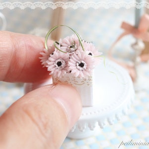 Dollhouse miniature pink gerbera daisies in 1/12 scale image 2