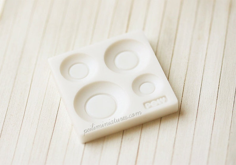 Miniature Clay Push Mold for Dollhouse 1/12 Scale Round Plates Etsy