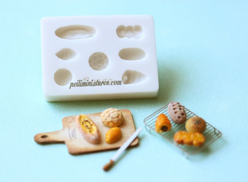 Miniature Clay Mold Push Mold for Dollhouse Miniature Assorted Breads