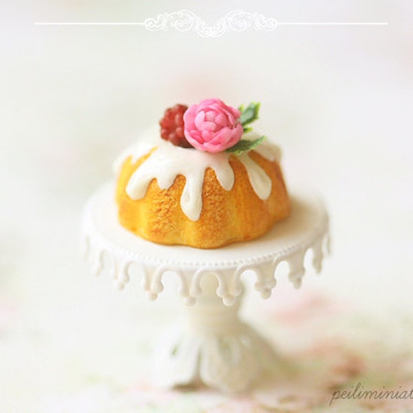 RESERVED FOR DEBORAH- Miniature Food - Raspberry Spring Bundt Cake