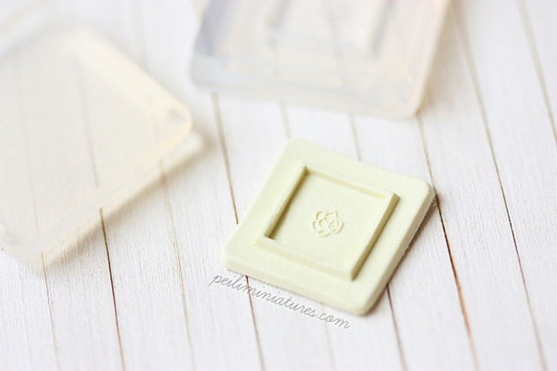 Miniature Clay Mold Push Mold for Square Plate image 2