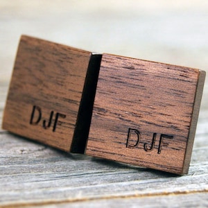 Personalized American Walnut Cufflinks - Perfect gift for the Groom and Father of the Bride!