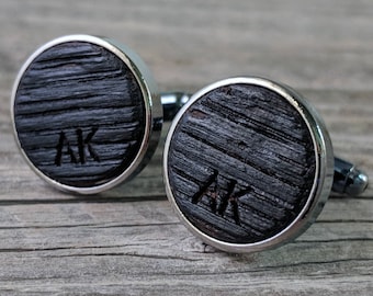 Groomsmen Cufflinks Crafted from a Bourbon Barrel / Personalized Groomsmen Gifts / Custom Cufflinks / Groomsmen Gift / Personalized Gift