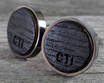 Cufflinks Crafted from a Bourbon Barrel / Groomsmen Cufflinks / Groomsmen Gift / Custom Cufflinks / Personalized / Wedding Gift / Cuff Links