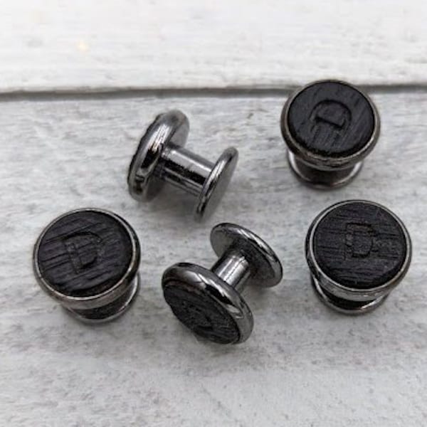 Bourbon Barrel Tuxedo Studs / Personalized Shirt Studs / Stud Set / Shirt Stud Set / Wedding Shirt Studs / Stud Buttons / Groom Shirt Studs