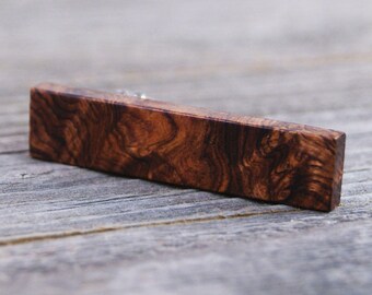 Wooden Accessories Company Wooden Tie Clips with Laser Engraved St Vincent and The Grenadines Design Cherry Wood Tie Bar Engraved in The USA