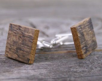 Rustic Wedding / Wedding Cufflinks / Rustic Cufflinks / Recycled Wood / Upcycled / Wooden Cufflinks / Cufflinks / Best Man Gift / Whiskey