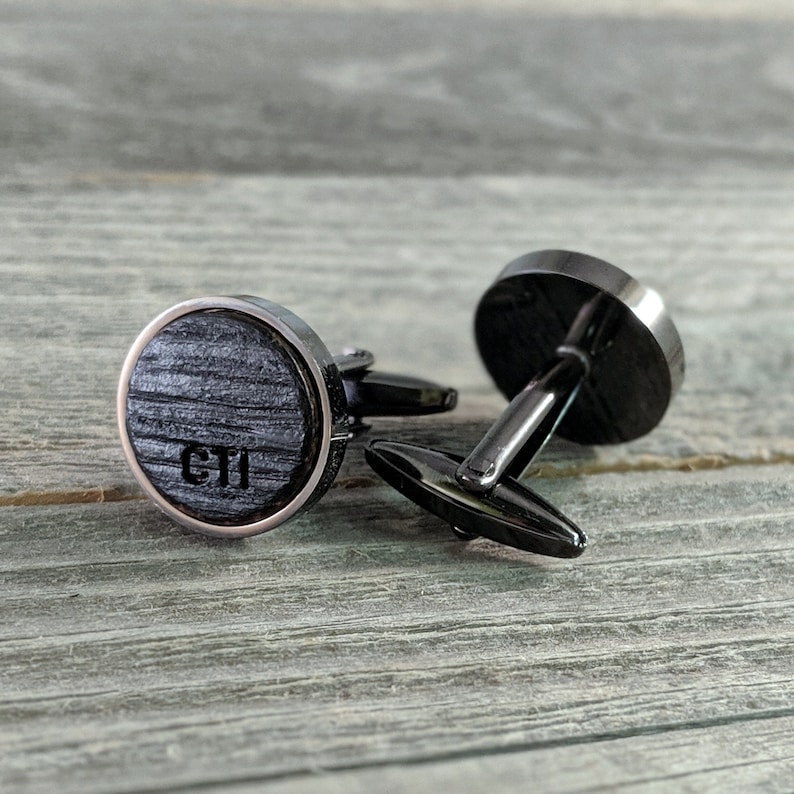 Cufflinks Crafted from a Bourbon Barrel / Groomsmen Cufflinks / Groomsmen Gift / Custom Cufflinks / Personalized / Wedding Gift / Cuff Links image 2