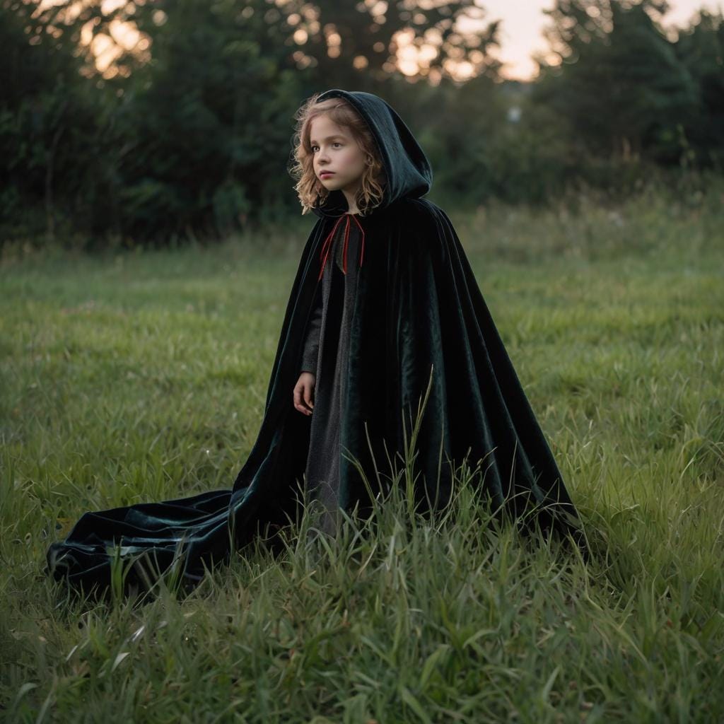 Velvet Hooded Cape main image 0