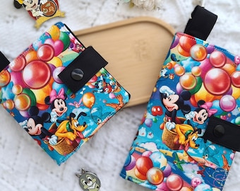 Disney Themed Portable Trading Pin Book Wallet with Carry Clasp for Pin Storage & Disney Holiday Pin Trading Mickey and Friends